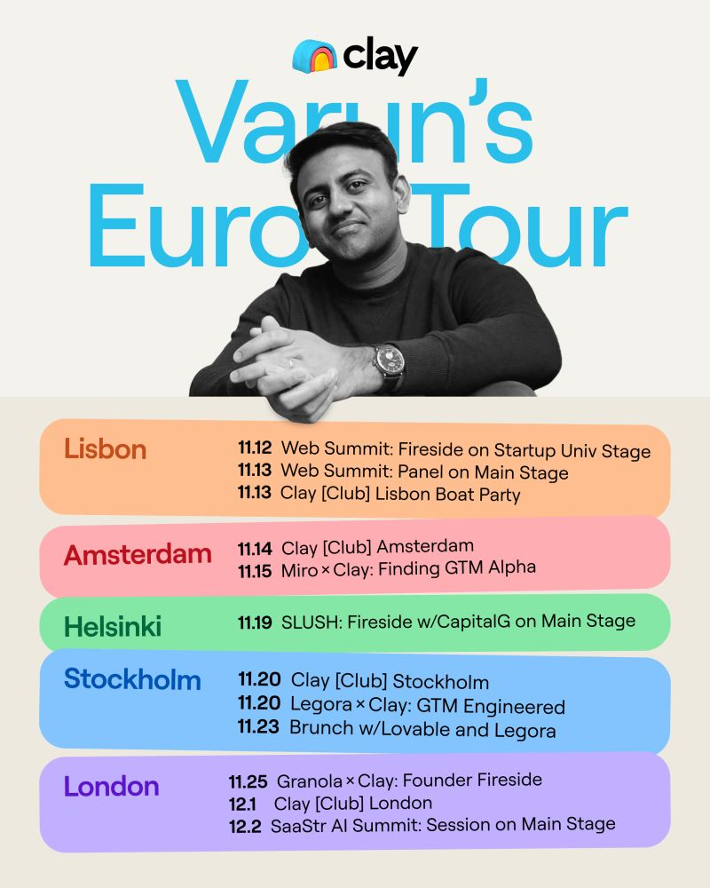 Varun A.'s Euro Tour: Join Clay Events in Lisbon, Amsterdam & More!