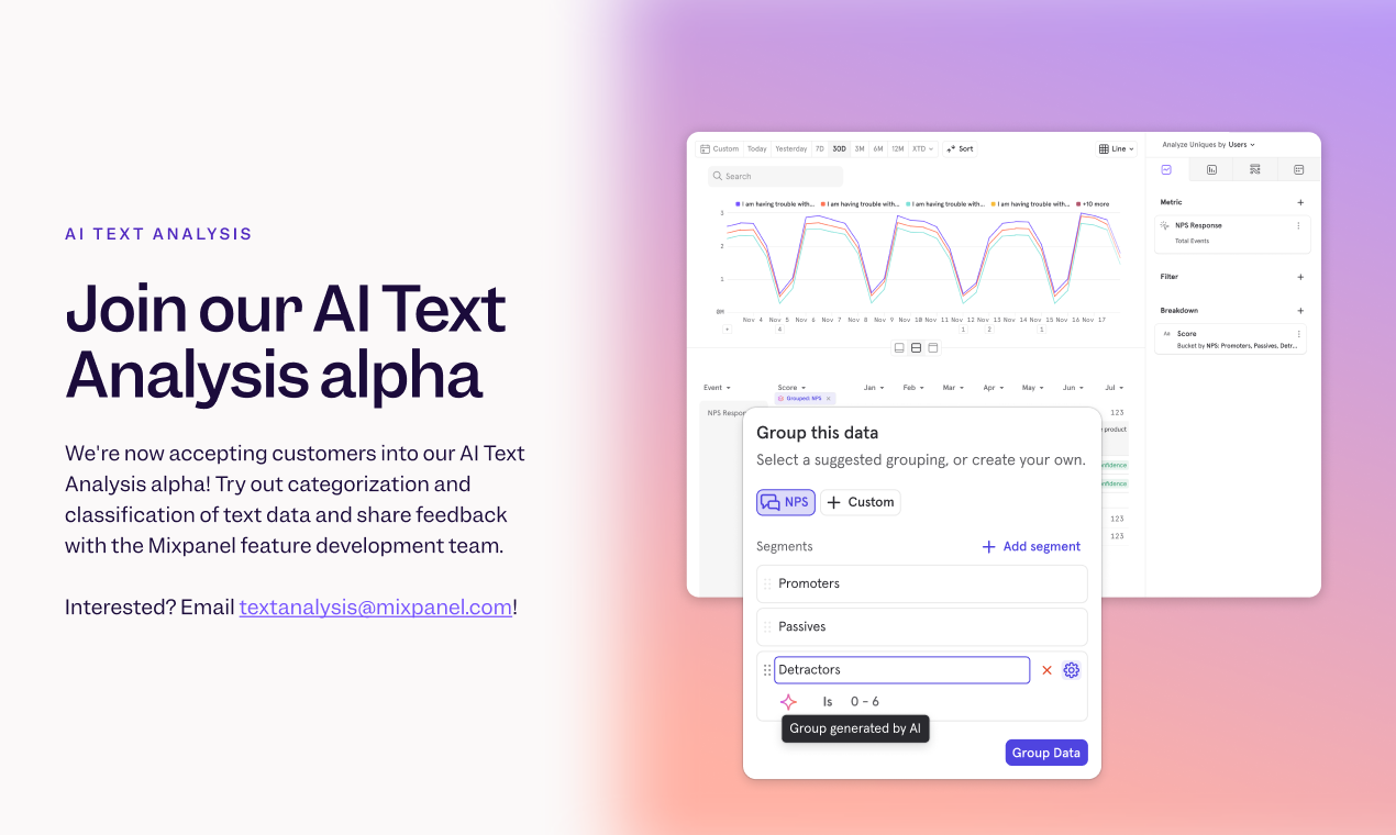Join Our AI Text Analysis Alpha at Mixpanel!
