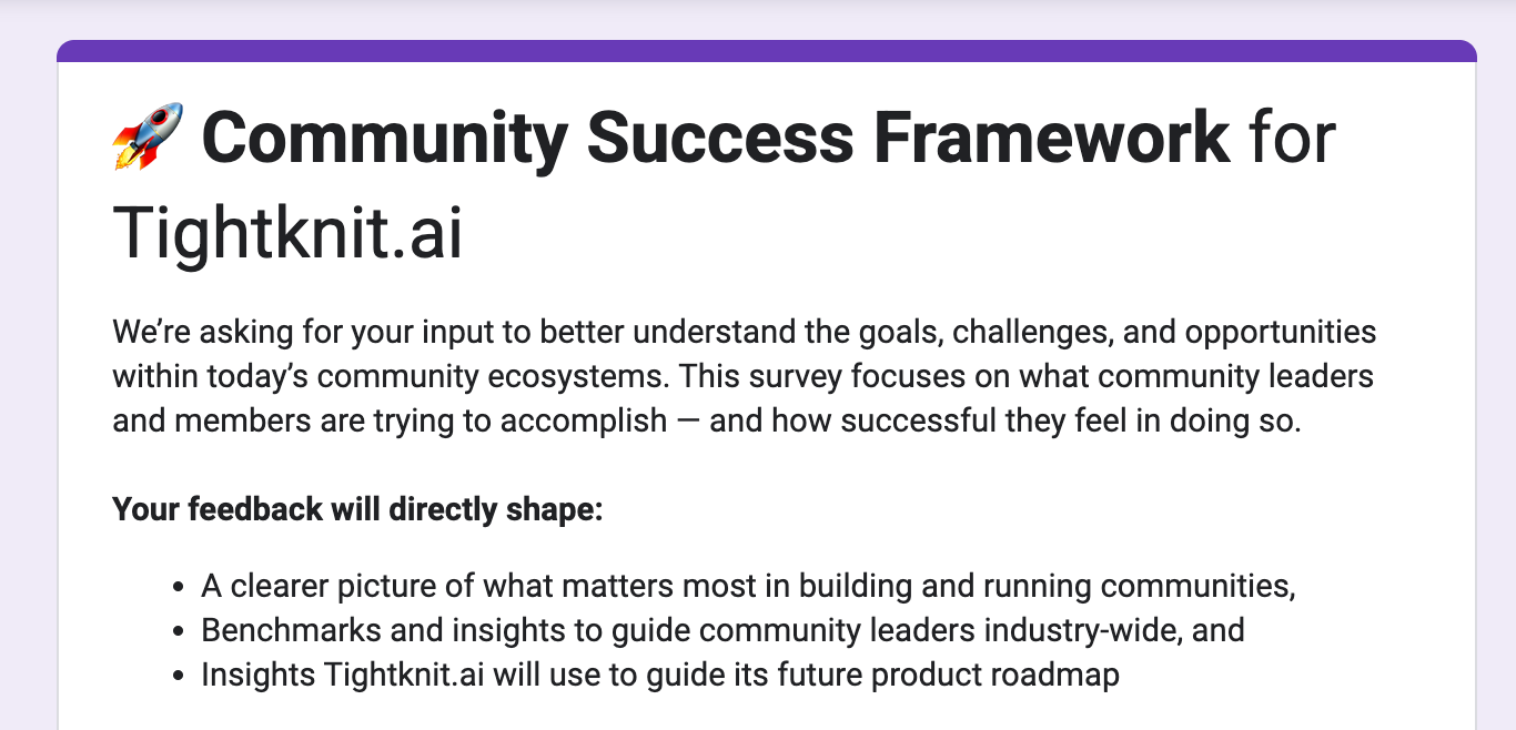 Take the Community Success Framework Survey Today!