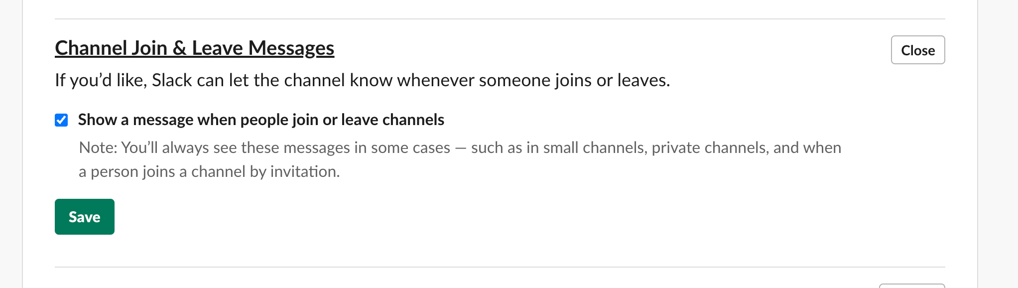 Preferences and Management of User Joined Channel Notifications in ...