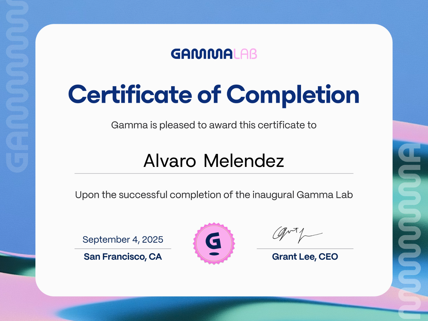 Gamma Lab Inaugural Cohort