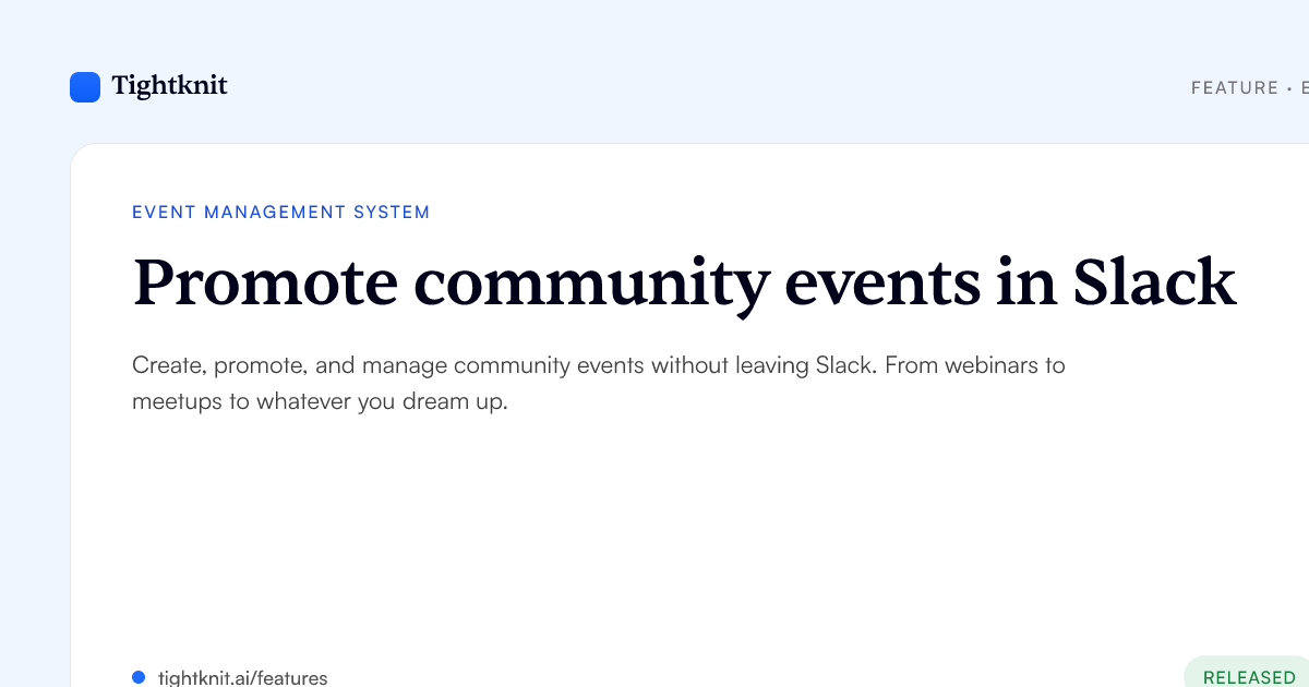 Event Management System — Tightknit